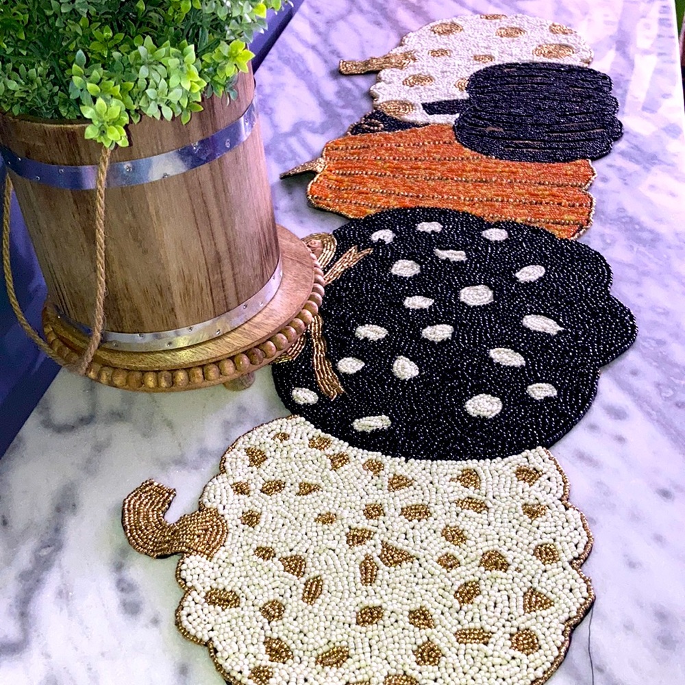 Max Studio pumpkin beaded table runner